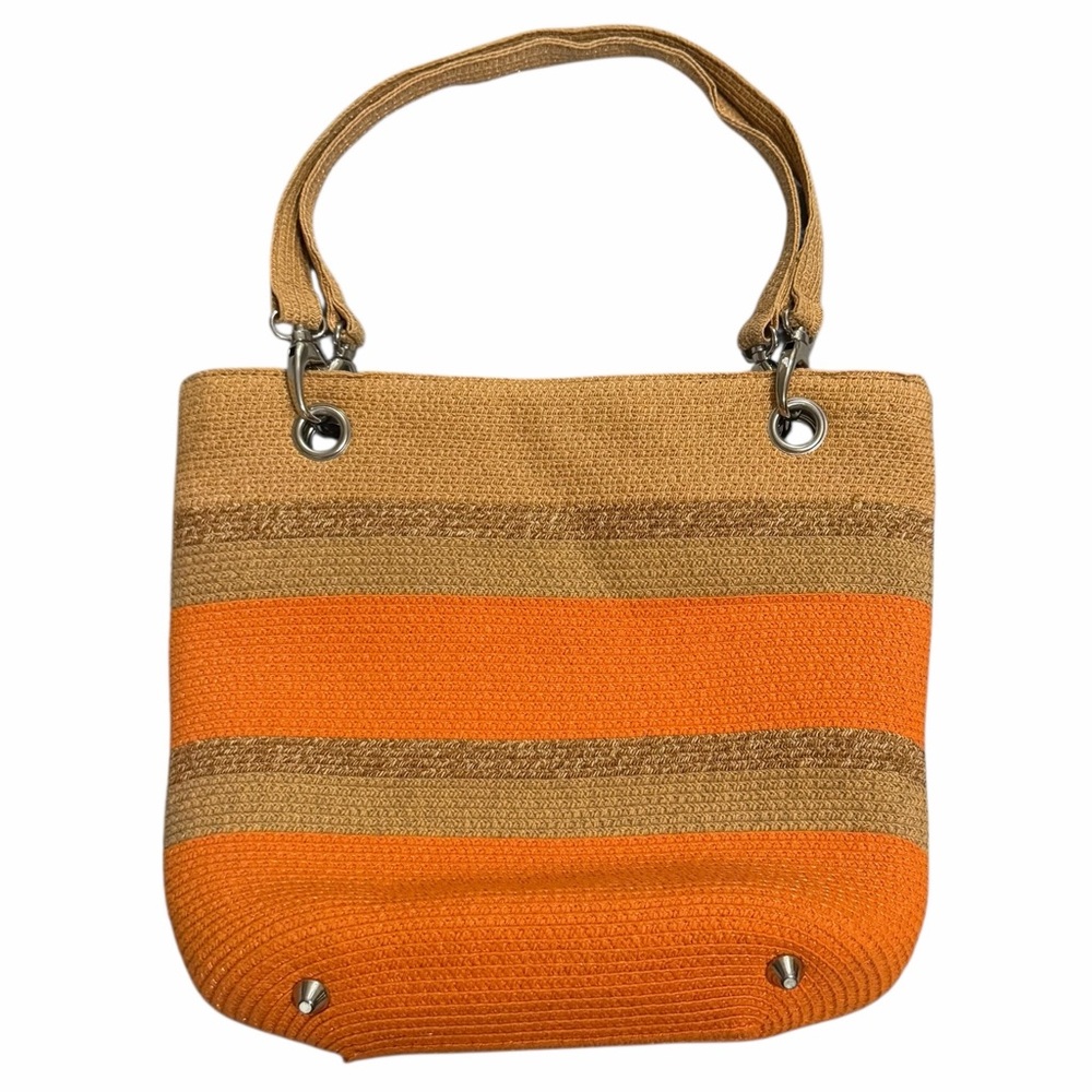 PRITZI/Orange & Tan/ Bohemian-Summer Woven Handbag - Picture 13 of 15